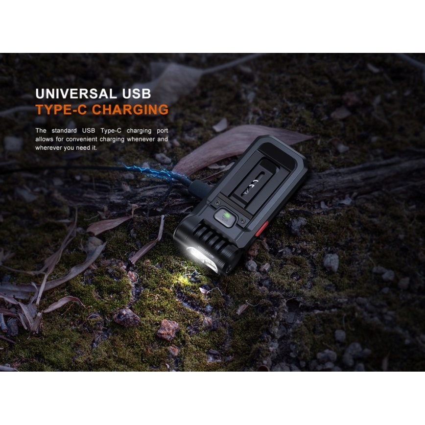 Fenix SW05RREDBLC - LED Димируем акумулаторен фенер LED/USB IPX6 150 lm 49 h черен