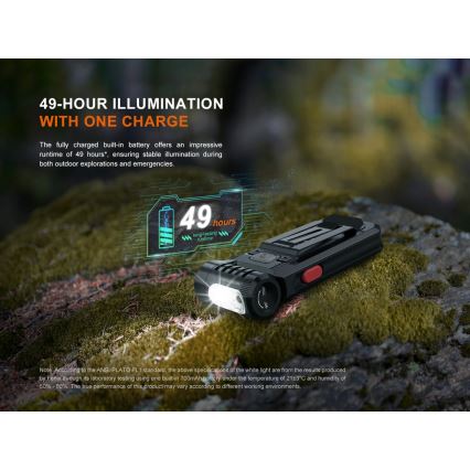 Fenix SW05RREDBLC - LED Димируем акумулаторен фенер LED/USB IPX6 150 lm 49 h черен