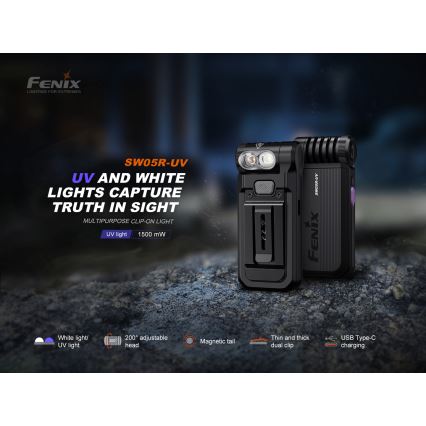 Fenix SW05RUVBLC - LED Димируем акумулаторен фенер LED/USB IPX6 150 lm 49 h 700 mAh черен