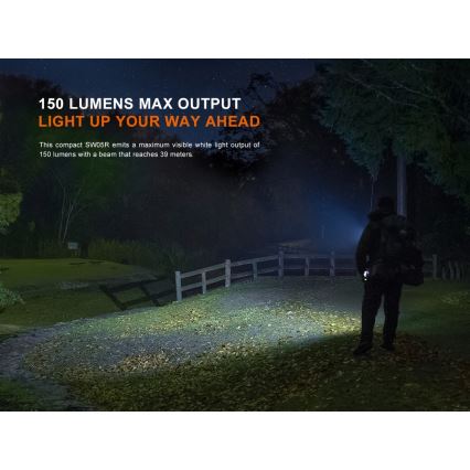Fenix SW05RUVBLC - LED Димируем акумулаторен фенер LED/USB IPX6 150 lm 49 h 700 mAh черен