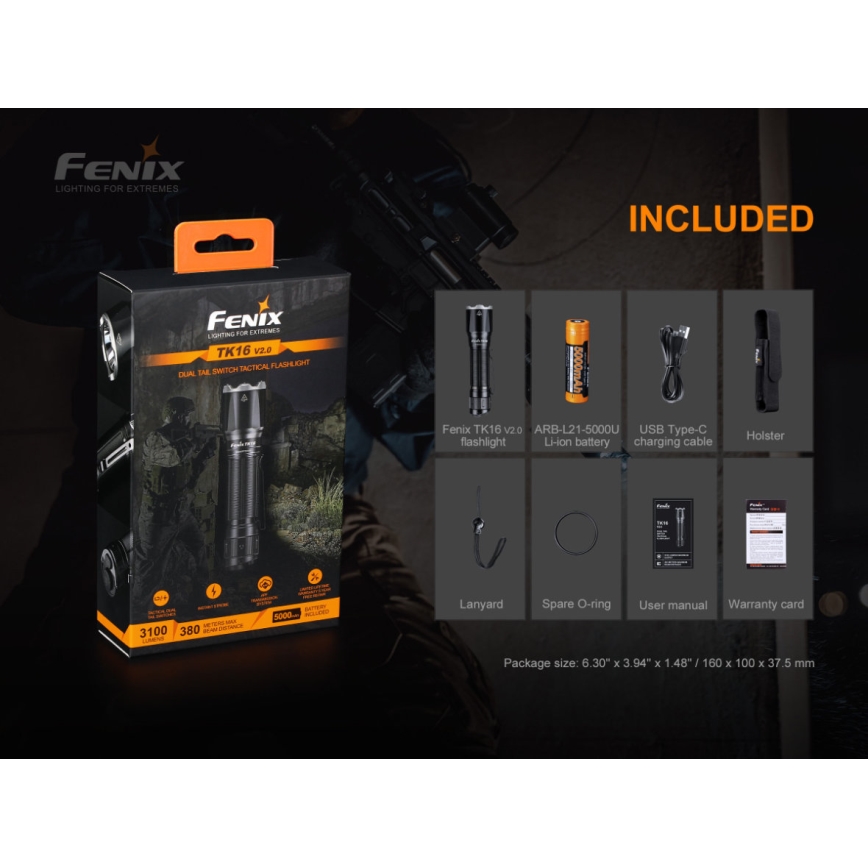 Fenix TK16V20 - LED Акумулаторно фенерче LED/1x21700 IP68 3100 lm 43 ч