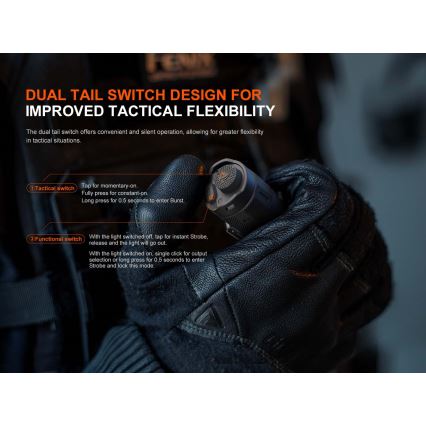 Fenix TK17BLK - акумулаторна LED фенерка с регулируема яркост, LED/USB, 6000 mAh, IP68, 3600 lm, 60 ч, черна