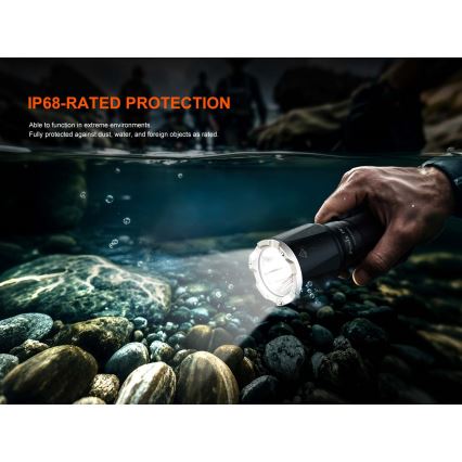 Fenix TK17BLK - акумулаторна LED фенерка с регулируема яркост, LED/USB, 6000 mAh, IP68, 3600 lm, 60 ч, черна