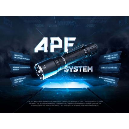 Fenix TK21RBLK - LED акумулаторен фенер с регулируема яркост и LED/USB зареждане, 6000 mAh, IP68, 3600 lm, 72,5 h, черен