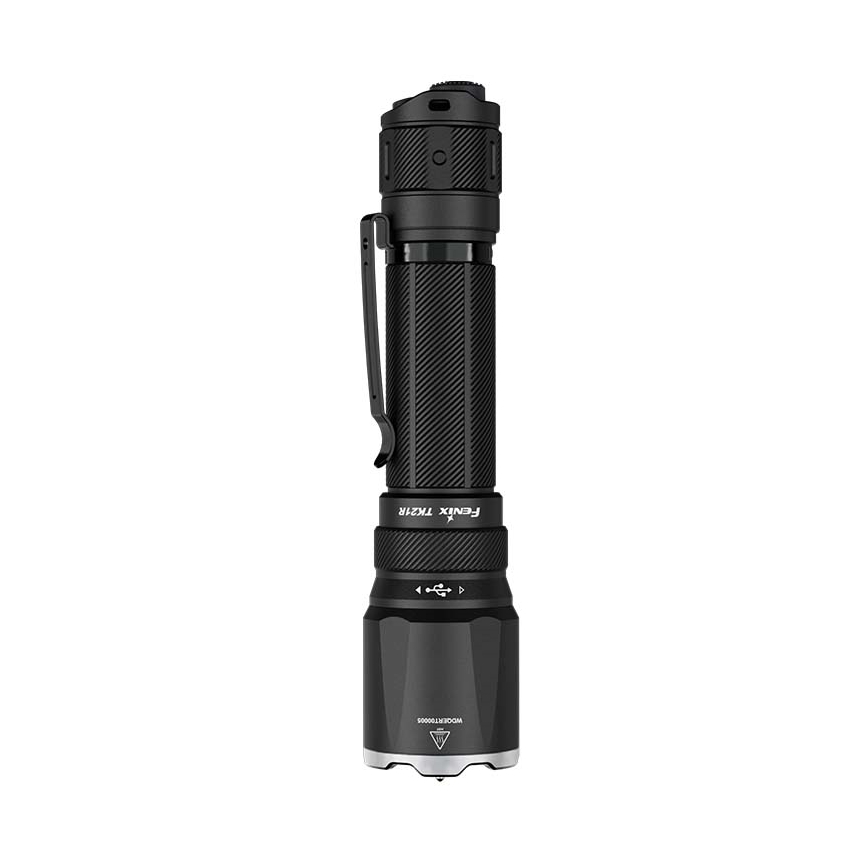 Fenix TK21RBLK - LED акумулаторен фенер с регулируема яркост и LED/USB зареждане, 6000 mAh, IP68, 3600 lm, 72,5 h, черен