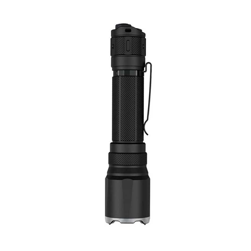 Fenix TK21RBLK - LED акумулаторен фенер с регулируема яркост и LED/USB зареждане, 6000 mAh, IP68, 3600 lm, 72,5 h, черен
