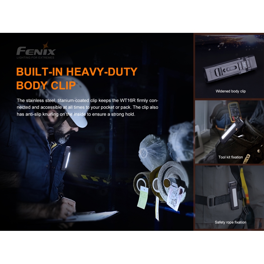 Fenix WT16R - LED Акумулаторно фенерче 2xLED/USB IP66 300 lm 30 ч