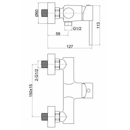 FERRO - Душ смесител FIESTA лъскав хром