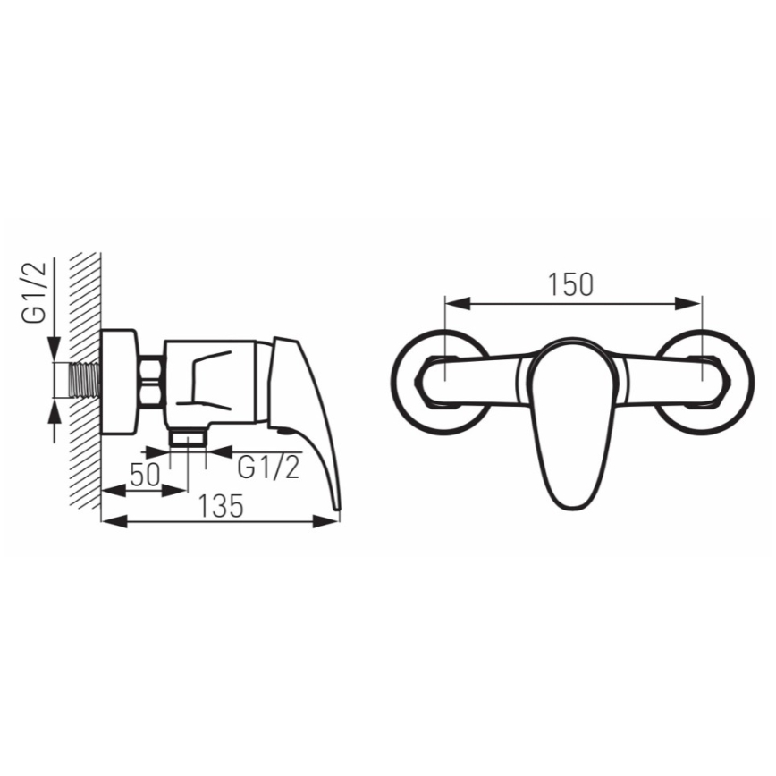 FERRO - Смесител за душ ONE, гланцов хром