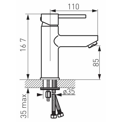FERRO - Смесител за мивка + изпускател FIESTA лъскав хром