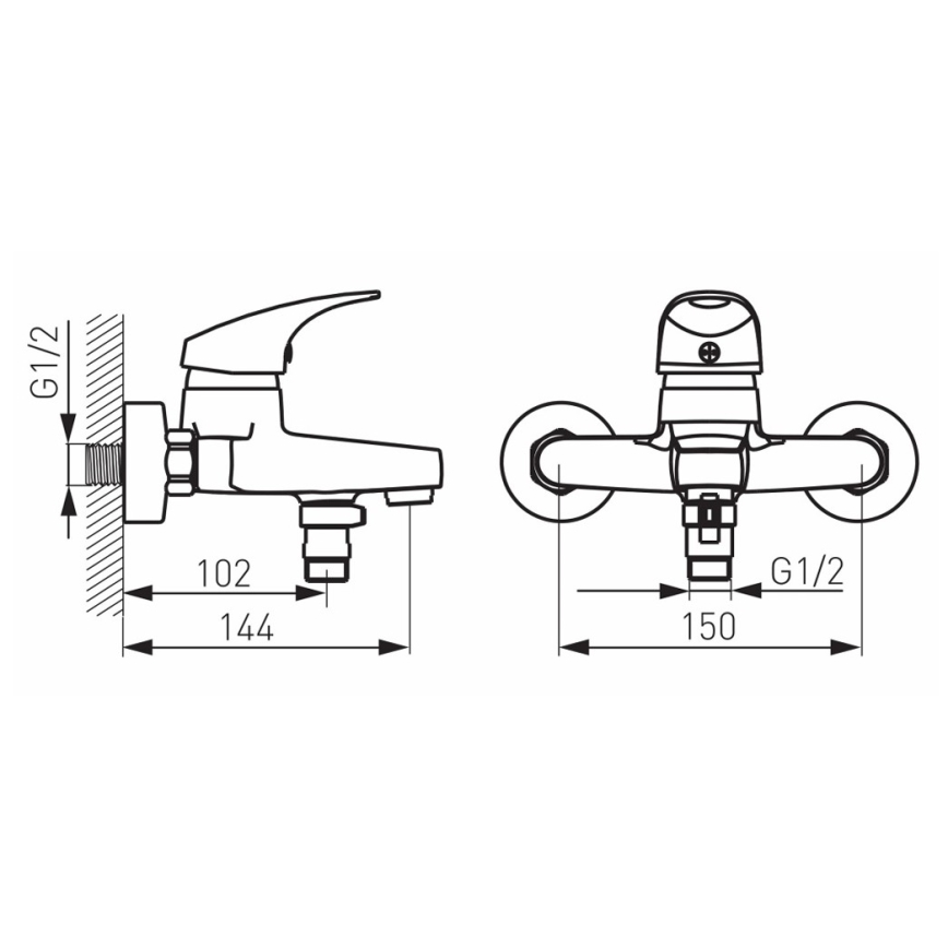 FERRO - Смесител за вана ONE, полирано хромово покритие
