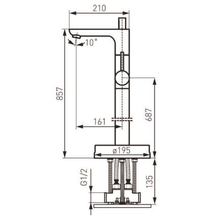 FERRO - Свободностоящ комплект за вана със смесител FIESTA, гланцов хром