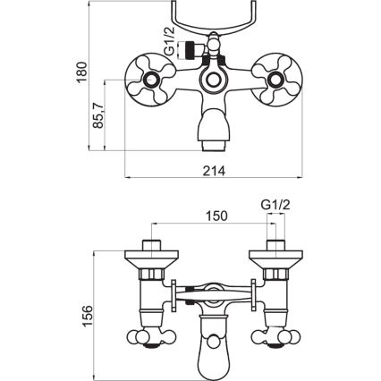 FERRO - Комплект за вана със смесител ANTICA бронз