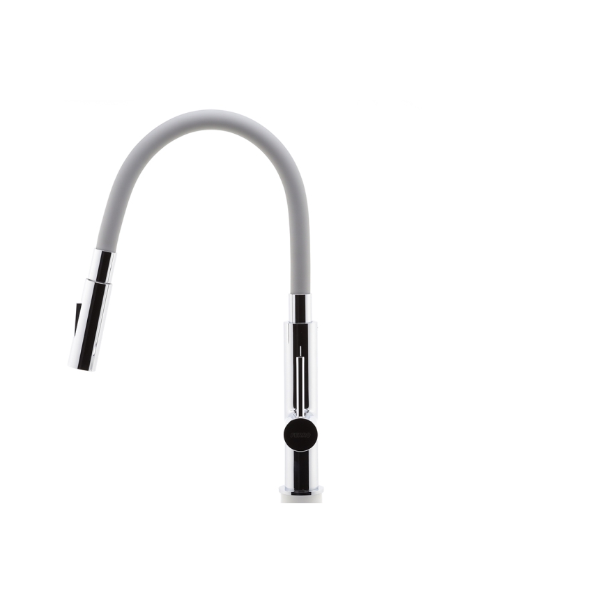 FERRO - Кран за мивка с гъвкаво рамо лъскав хром/сив