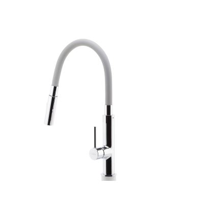 FERRO - Кран за мивка с гъвкаво рамо лъскав хром/сив