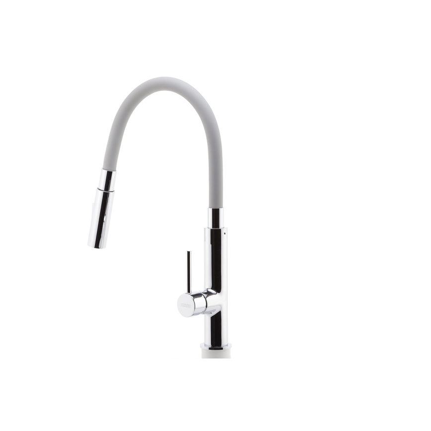 FERRO - Кран за мивка с гъвкаво рамо лъскав хром/сив