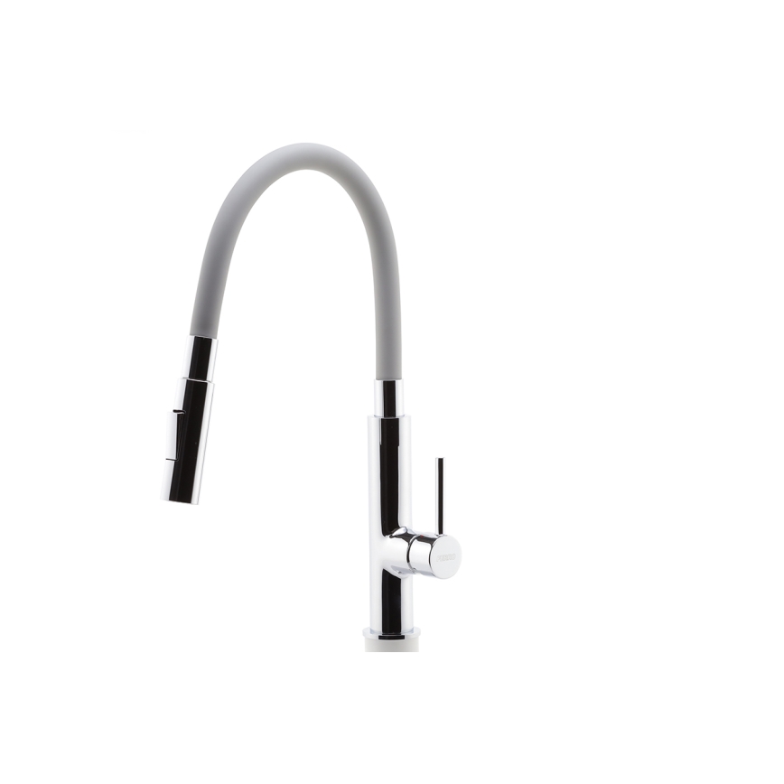 FERRO - Кран за мивка с гъвкаво рамо лъскав хром/сив