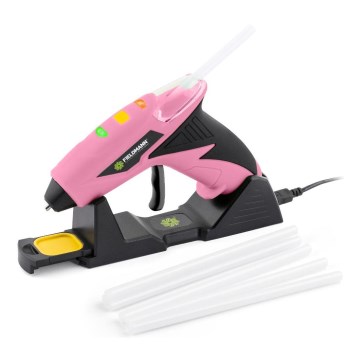 Fieldmann - Акумулаторен пистолет за горещо лепене 4V 1500 mAh розов