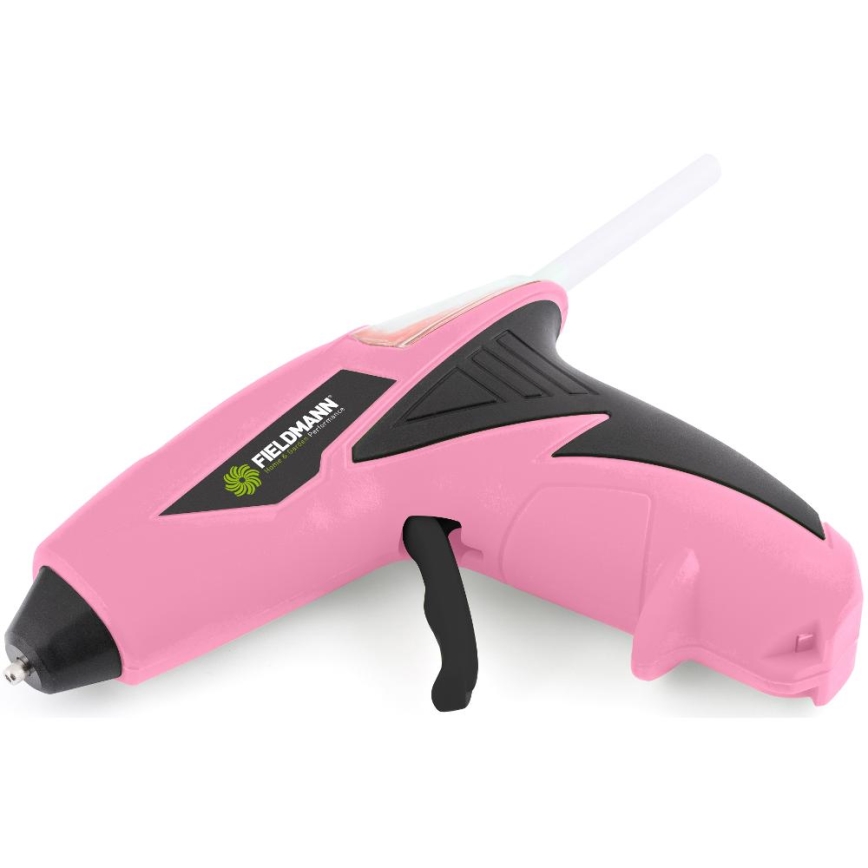 Fieldmann - Акумулаторен пистолет за горещо лепене 4V 1500 mAh розов