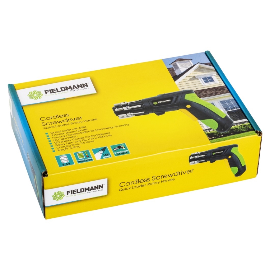 Fieldmann - Безкабелен винтоверт 3,6V 1300 mAh