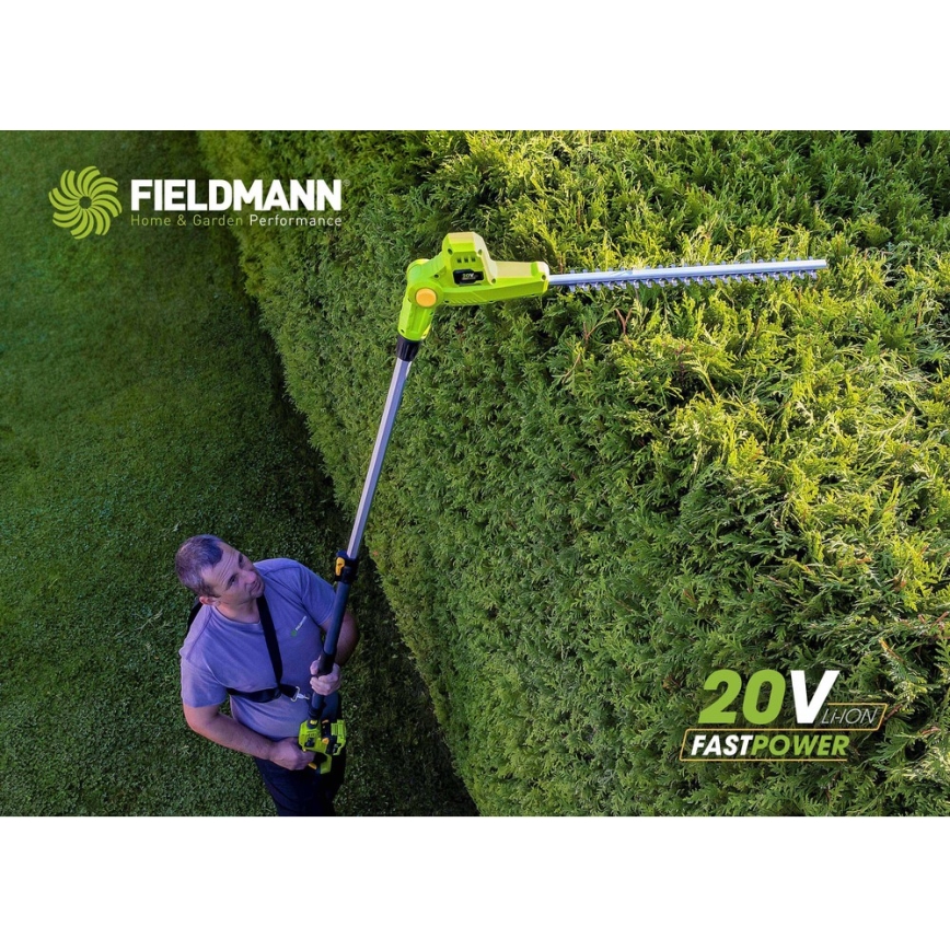 Fieldmann - Безкабелни телескопични ножици за жив плет 20V