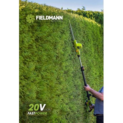 Fieldmann - Безкабелни телескопични ножици за жив плет 20V