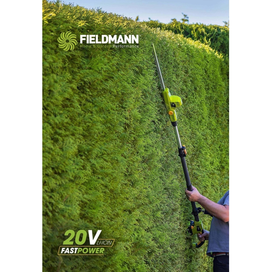 Fieldmann - Безкабелни телескопични ножици за жив плет 20V