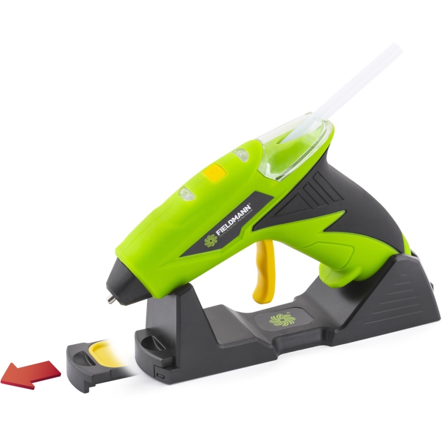 Fieldmann - Cordless hot glue gun 4V 1500 mAh зелен
