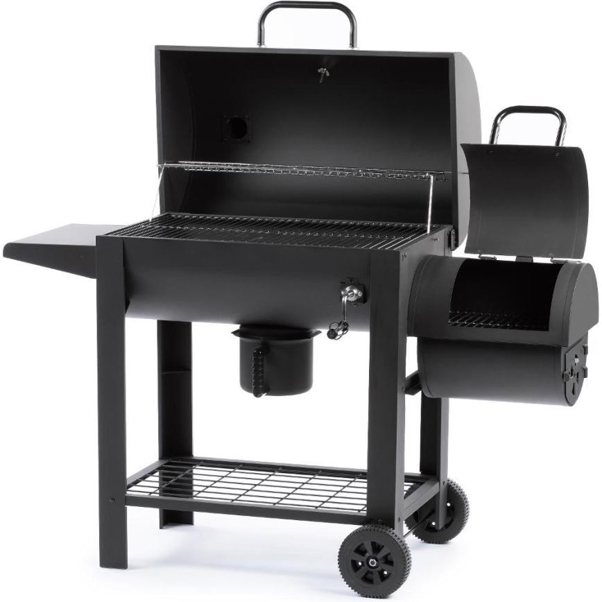 Fieldmann - Грил с дървени въглища с опушен ефект черен