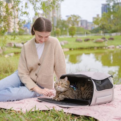 Fikago - Пътническа чанта за кучета и котки TRUFFLE Grey