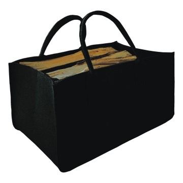 Филцова кошница за дърва с дръжки 27x50 см черен