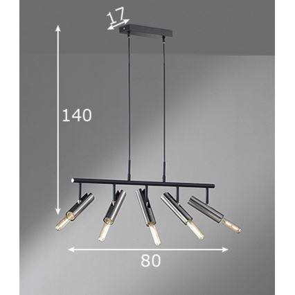 Fischer & Honsel 60369 - Висящ полилей DEAN 5xE27/25W/230V