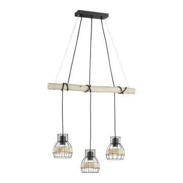 Fischer & Honsel 60798 - Висящ полилей STRAW 3xE27/40W/230V