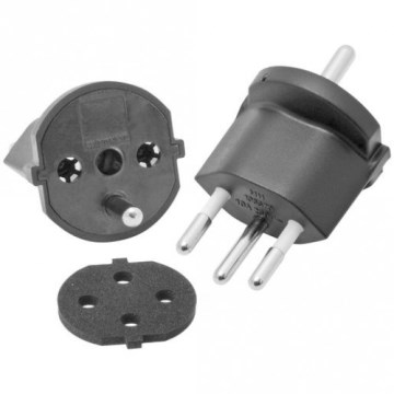 Фиксиран адаптер за Швейцария SCHUKO/J 230V IP44 черен