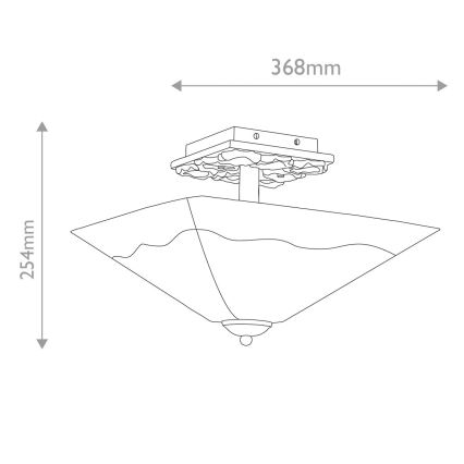 Flambeau STAR-F-S-DG - Мeден плафон STAR 2xE27/40W/230V