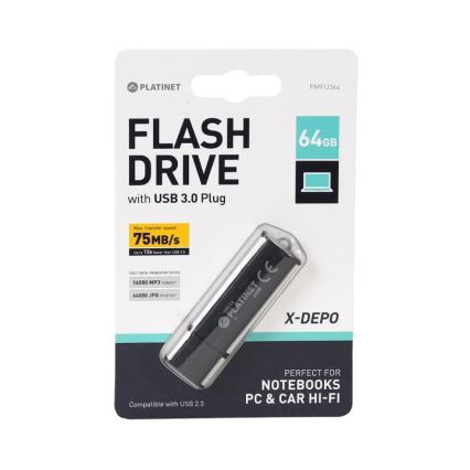 Флашка USB 3.0 64GB черна