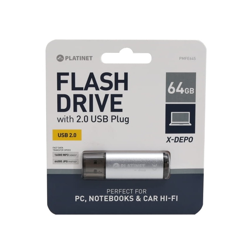 Флашка USB 64GB сребриста