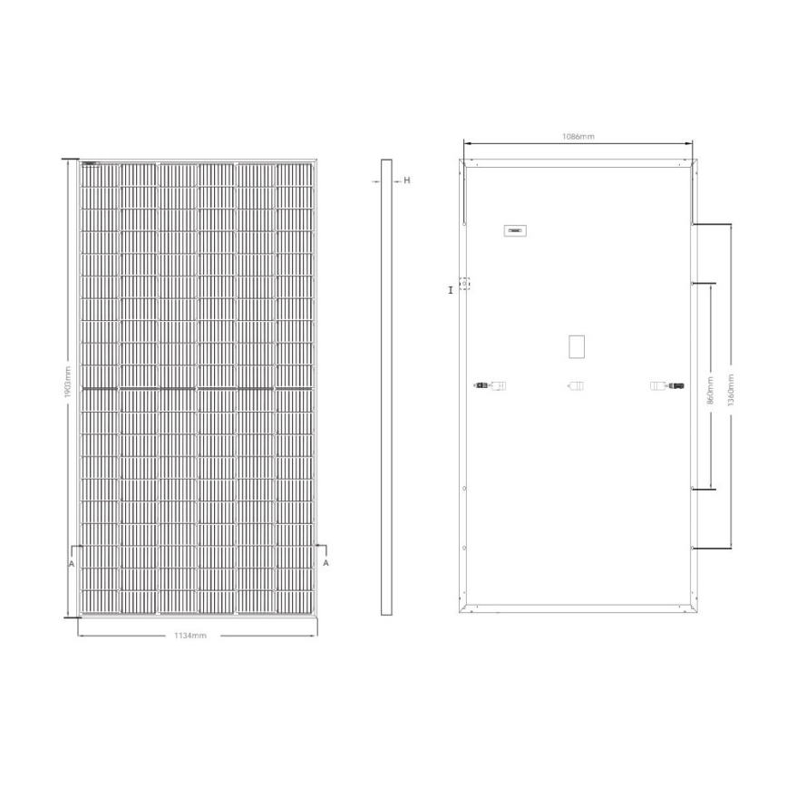 Фотоволтаичен соларен панел JINKO 460Wp черна рамка IP68 Half Cut