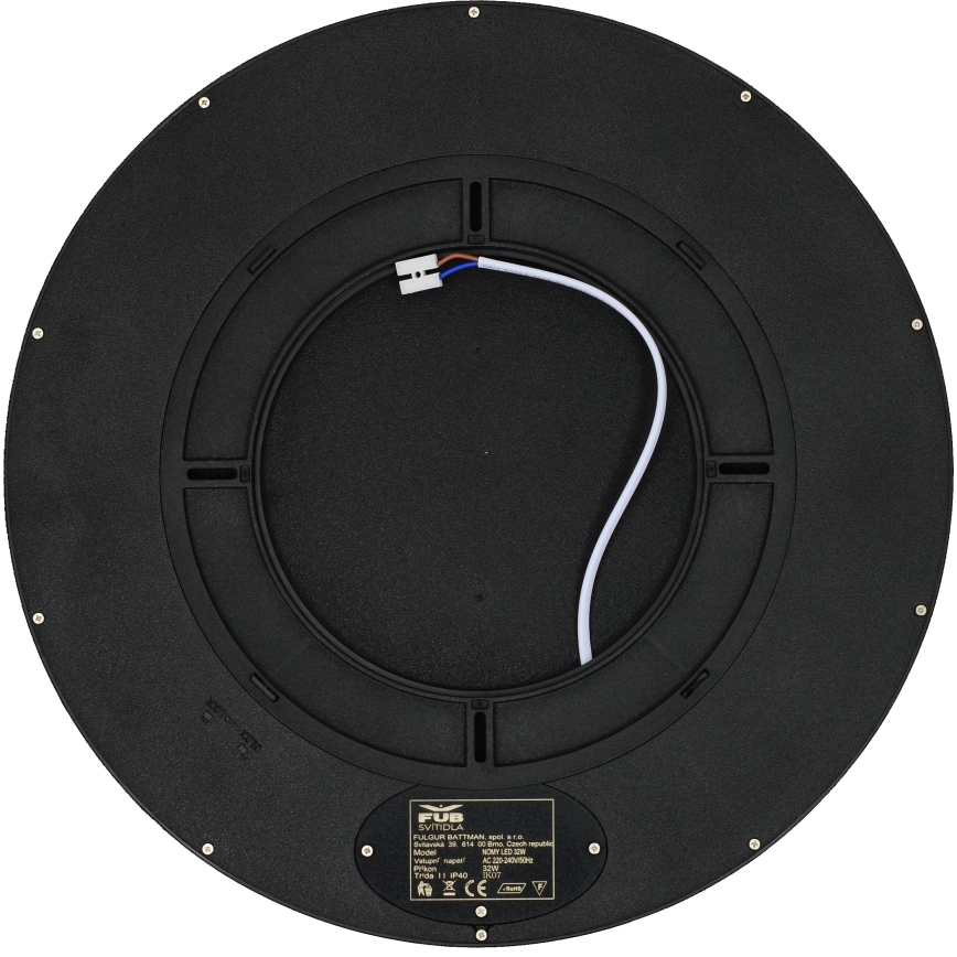 Fulgur 41813 - LED Плафониера NOMY LED/32W/230V 3000/4000/6000K IP40 Ø 40 см черен