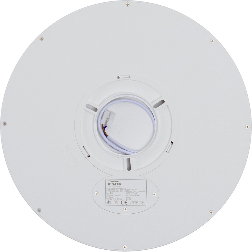 Fulgur s-42586 - LED Плафониера със сензор за движение NOMY-S LED24W/230V 3000/4000/6000K IP40 Ø 30 см бял