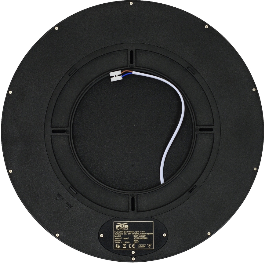 Fulgur s-42589 - LED Плафониера със сензор за движение NOMY-S LED/32W/230V 3000/4000/6000K IP40 Ø 40 см черен