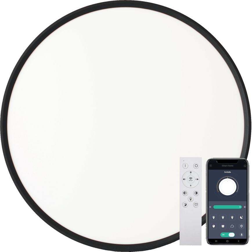 Fulgur s-43040 - LED димируем таванен плафон NOMY-RC LED/40W/230V 3000/4000/6500K диаметър 50 см IP40 черен + дистанционно управление