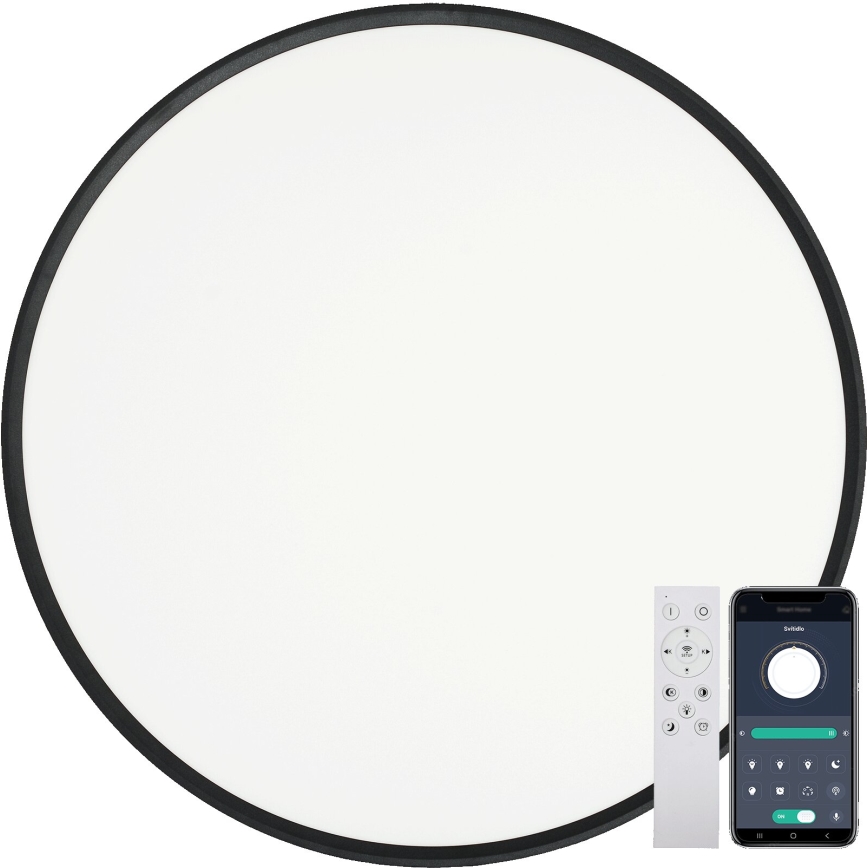 Fulgur s-43042 - Димируемо LED таванно осветително тяло NOMY-RC LED/50W/230V 3000/4000/6500K Ø 60 см IP40 черно + дистанционно управление