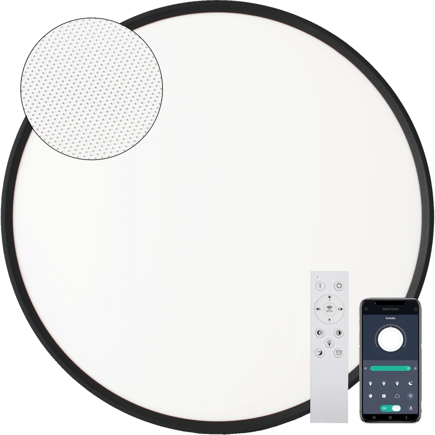 Fulgur s-43057 - Димируемо LED таванно осветително тяло NOMY LED/40W/230V 3000–6500K Ø 50 см UGR19 IP40 Wi-Fi черно + дистанционно управление
