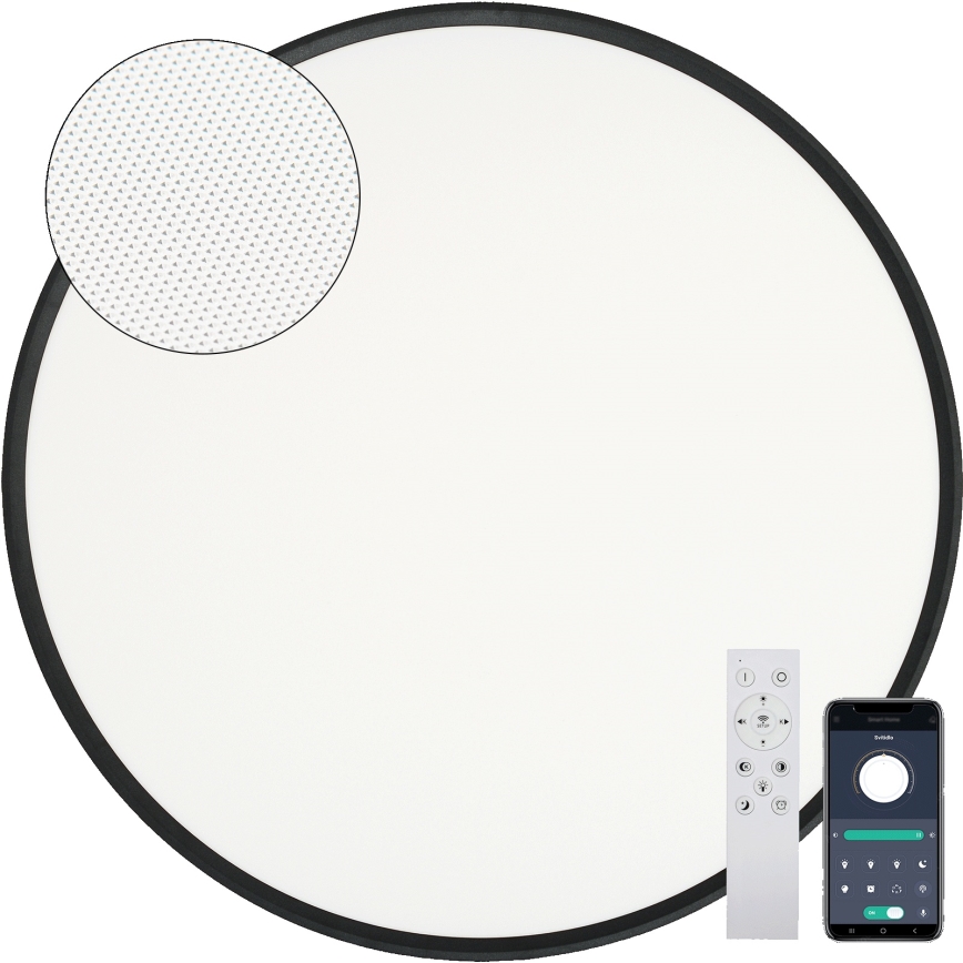 Fulgur s-43059 - LED димируемо таванно осветително тяло NOMY LED/50W/230V 3000-6500K пр. 60 см UGR19 IP40 Wi-Fi черно + дистанционно управление
