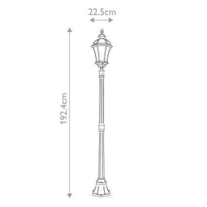 Garden Zone - Екстериорна лампа LEDBURY 1xE27/100W/230V IP44 черна