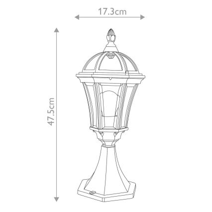 Garden Zone - Екстериорна лампа LEDBURY 1xE27/100W/230V IP44