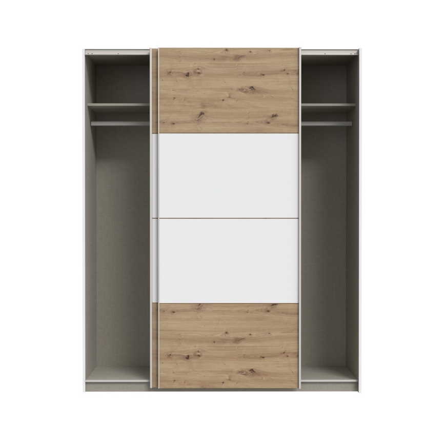 Гардероб KARO 170x210 см бял/артизан дъб