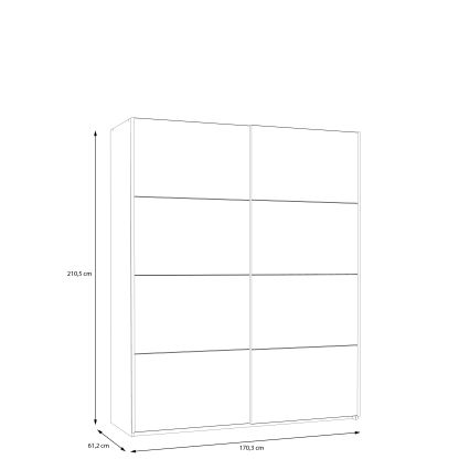 Garderob KARO 170x210 см сив/зелен