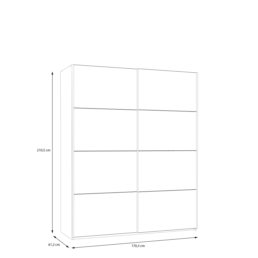 Garderob KARO 170x210 см сив/зелен